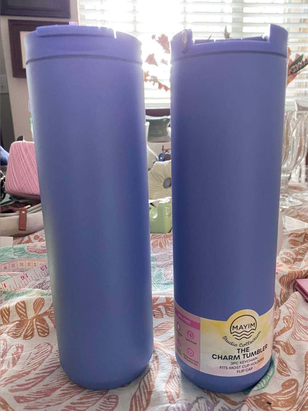 The Charm Tumbler by MAYIM Studio Collection. 2 NWT. Flip Top, 17 oz. Periwinkle